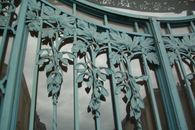 blue art nouveau facade